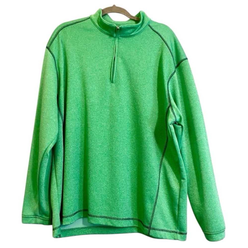 Pebble Beach Performance 1/4 Zip Neck Golf Activewear Pullover Kelly Green Sz XL